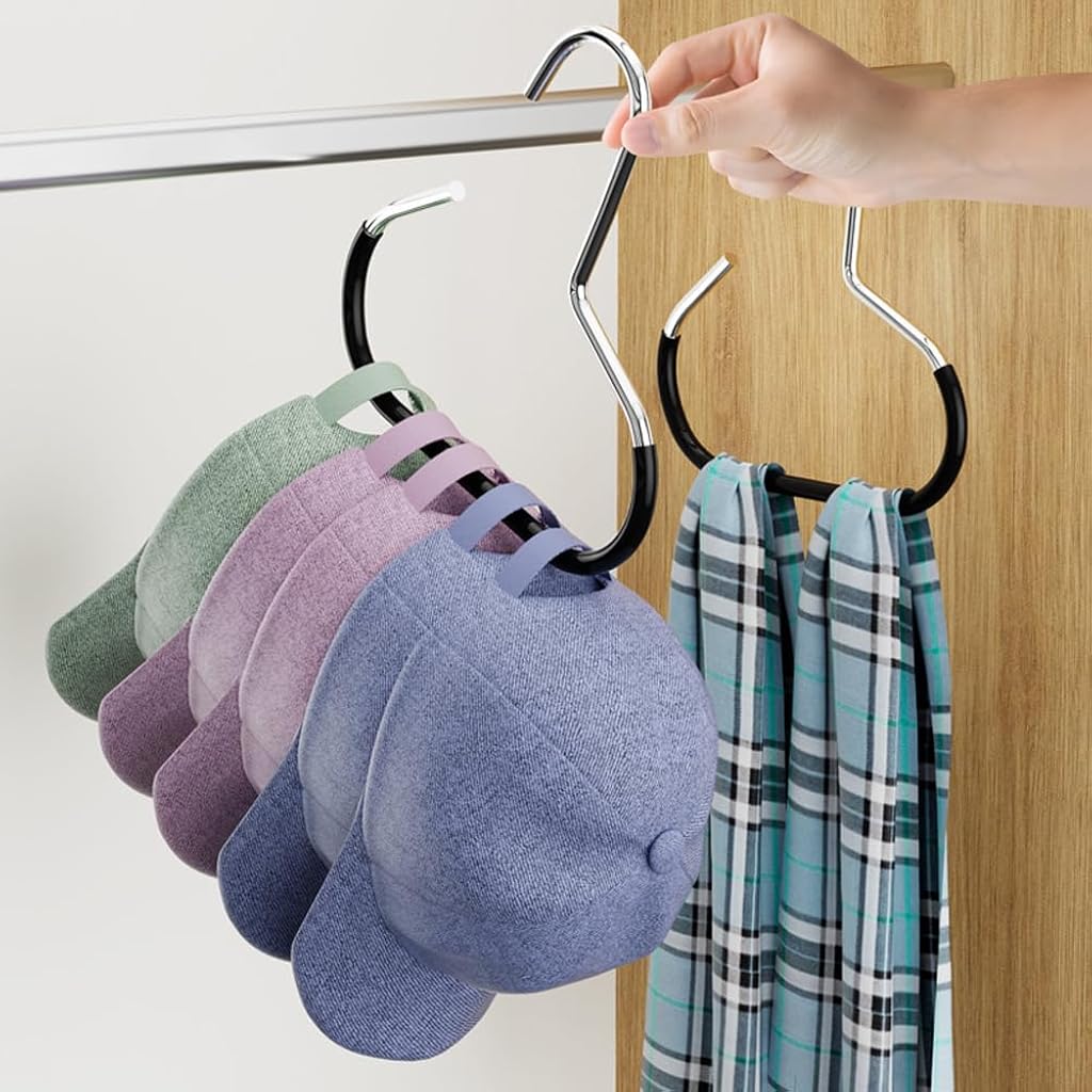 HASTHIP® 10 Pack Hat Racks Organizer Hat Holder Storage Organizer Stainless Steels Hanger for Baseball Caps HASTHIP® 10 Pack Hat Racks Organizer Hat Holder Storage Organizer Stainless Steels Hanger for Baseball Caps